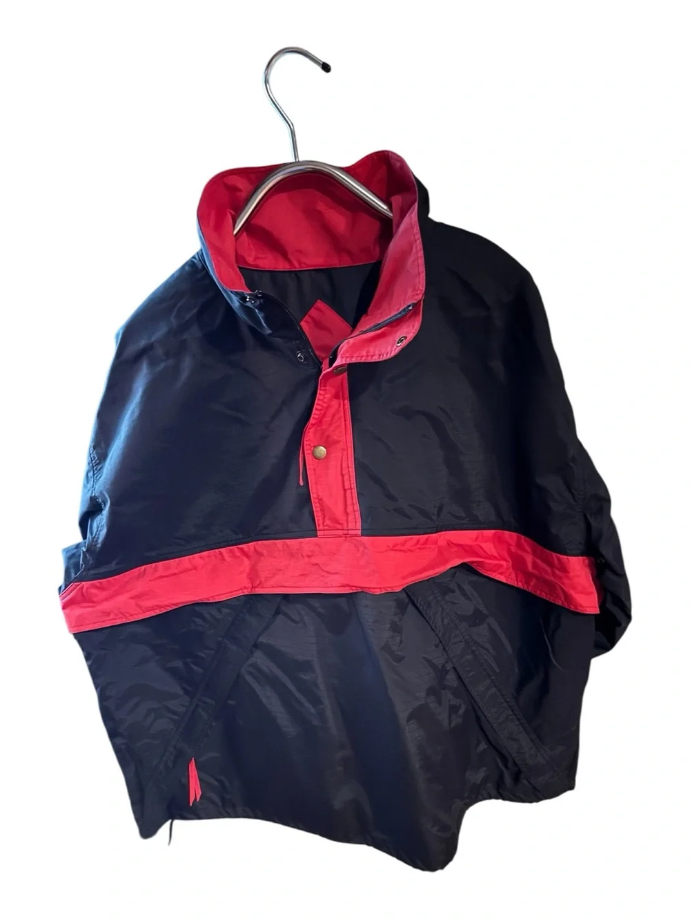 Vintage DM Apparel Packable Colorblock Windbreaker Jacket Men’s XL Red Black